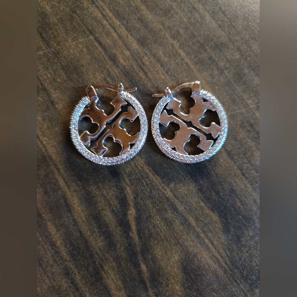 Tory Burch Silver Hoops